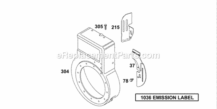 Blower Housing Diagram and Parts List for 137212-1313-E1  Briggs and Stratton Engine